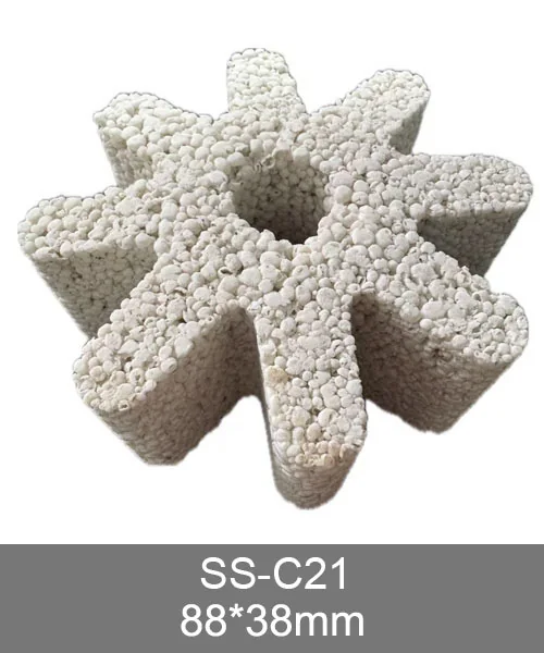 SS-C21 3D bio media, cylindrical porous ceramic biological filter media