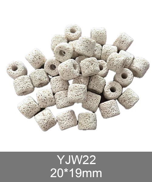 YJW22 3D bio media, porous ceramic cube with center hole 20x19mm