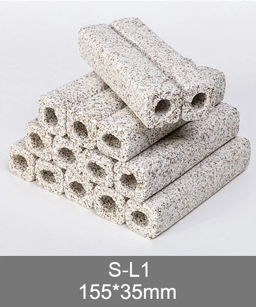 S-L1 bacteria house media, sintered glass ceramic tube 155x35mm for trickle filters