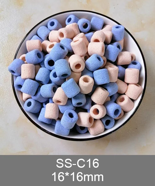 SS-C16 porous bio rings, white cylindrical ceramic ring biological filter media