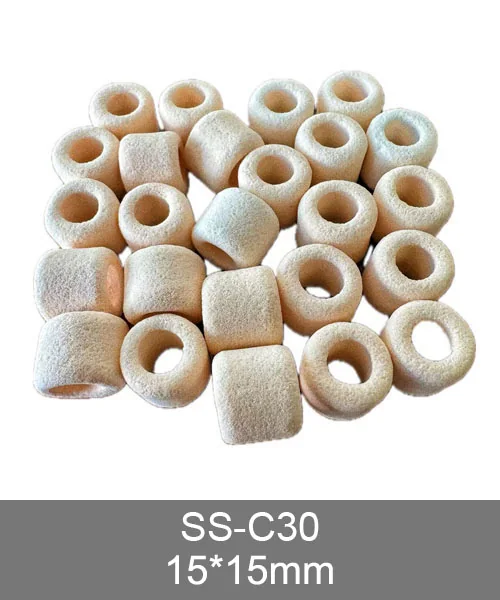 SS-C30 porous bio rings, white cylindrical ceramic ring filter media