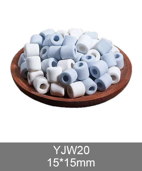 YJW20 porous bio rings, white porous ceramic ring aquarium filter media