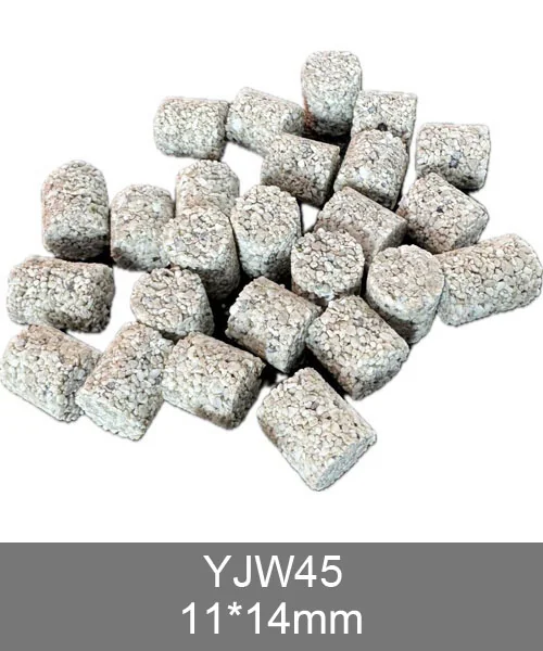 YJW45 custom filter media, gray porous ceramic cylinder 11x14mm for fine filtration